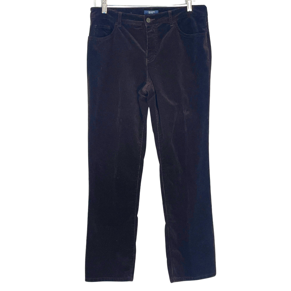 Chaps Sz 10 Corduroy Pants 5 Pocket Jeans Style 34x29 Straight Leg Dark Brown